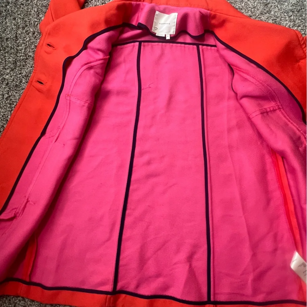 Anthropologie Tailored Chic‎ Vibrant Orange  Trench Coat